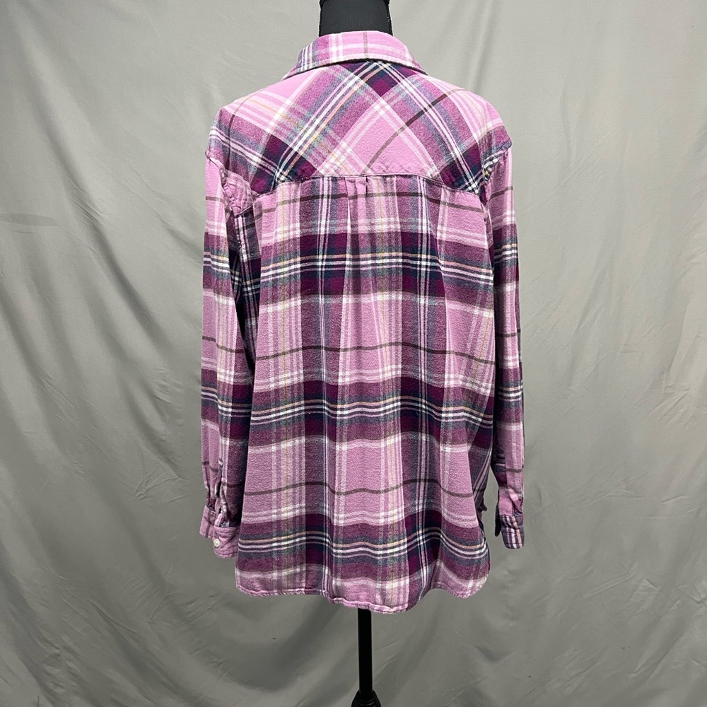 Gap Purple Plaid Flannel Button-Up Shirt XXL - Picture 2 of 7
